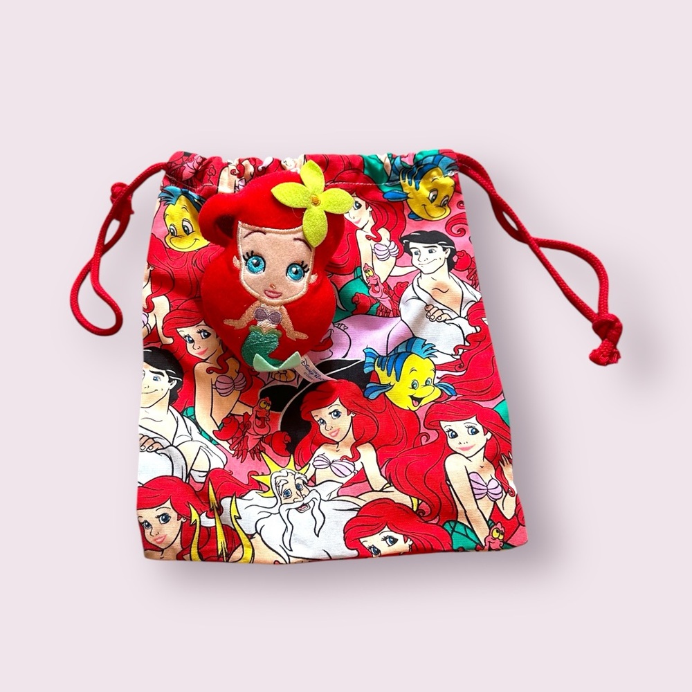 Tokyo Disney Resort Little Mermaid Colorful Drawstring Bag - Picture 1 of 9
